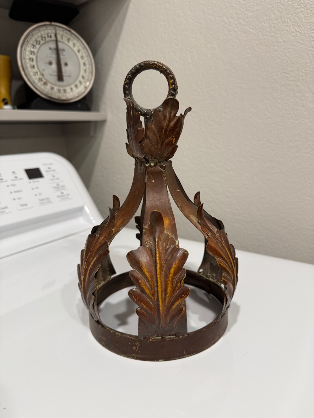 Ornate Copper Metal Decorative Crown Accent - Picture 6 of 16